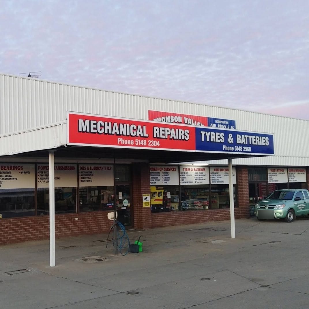 The Thomson Valley Service Centre shopfront on MacFarlane Street with its red and blue sign